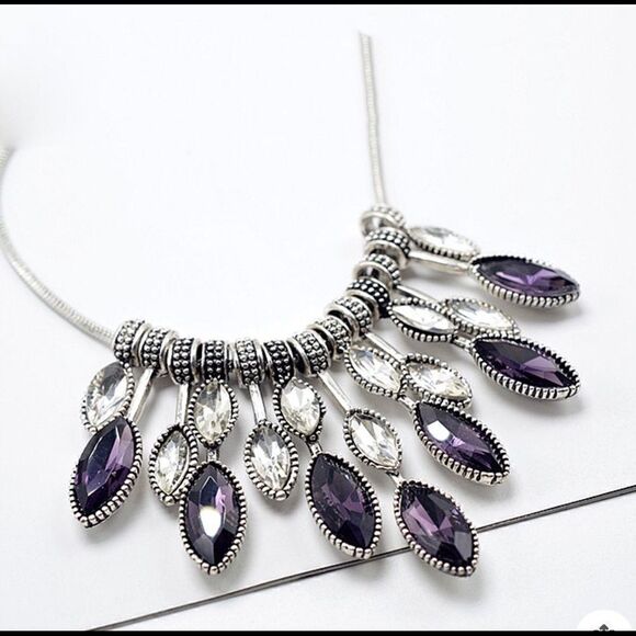 💕 New sparkling crystal drop bib necklace 💕 - Picture 1 of 6